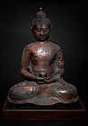 Large Chinese Qing Bronze Buddha on aesthetic custom stand