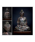 Large Chinese Qing Bronze Buddha on aesthetic custom stand