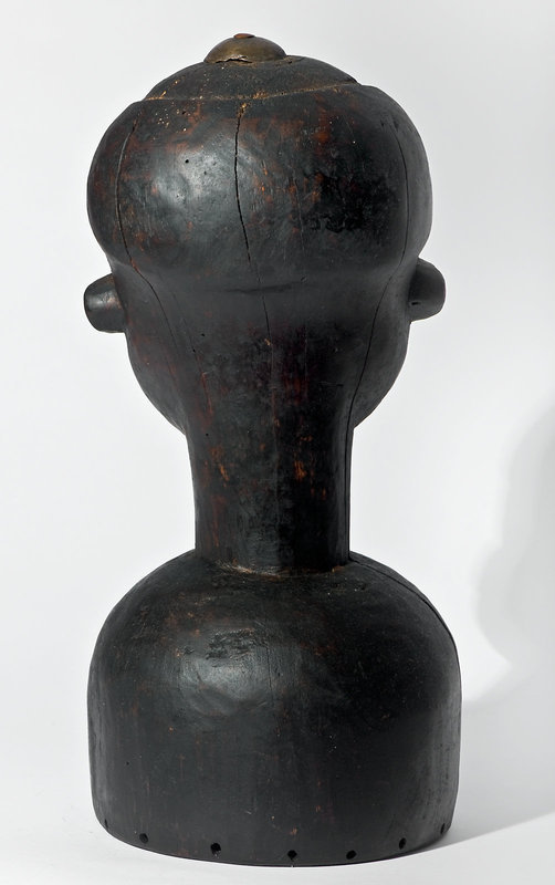 Well carved helmet mask of the Bamileke People Cameroon 1950