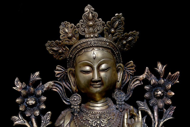 Large Chinese Qing Dynasty Gilt Bronze Buddha 9kg marked