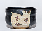 Japanese Black Oribe Chawan of early Edo period
