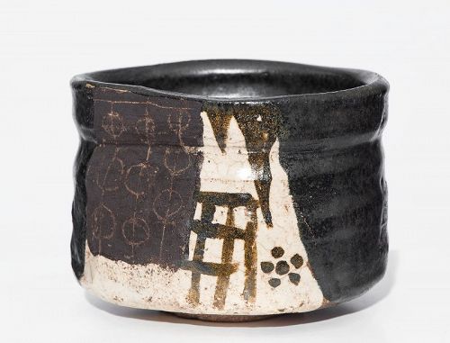 Kuro Oribe Chawan of early Edo Period