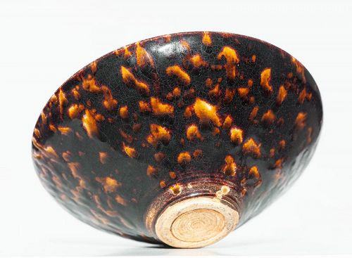 Important Hawksbill Tortoise Tenmoku Chawan of Southern Sung