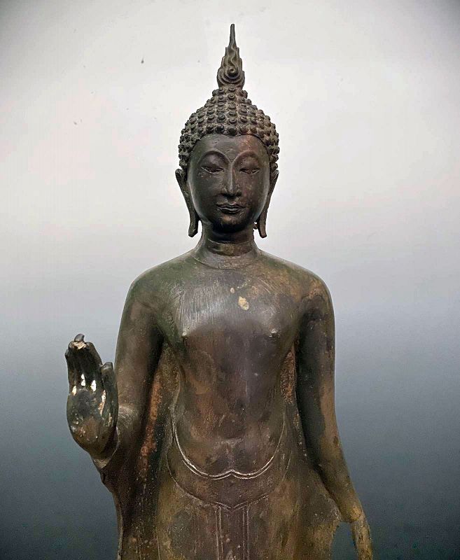 Old Tibet Bronze Amoghasiddhi Buddha Statue