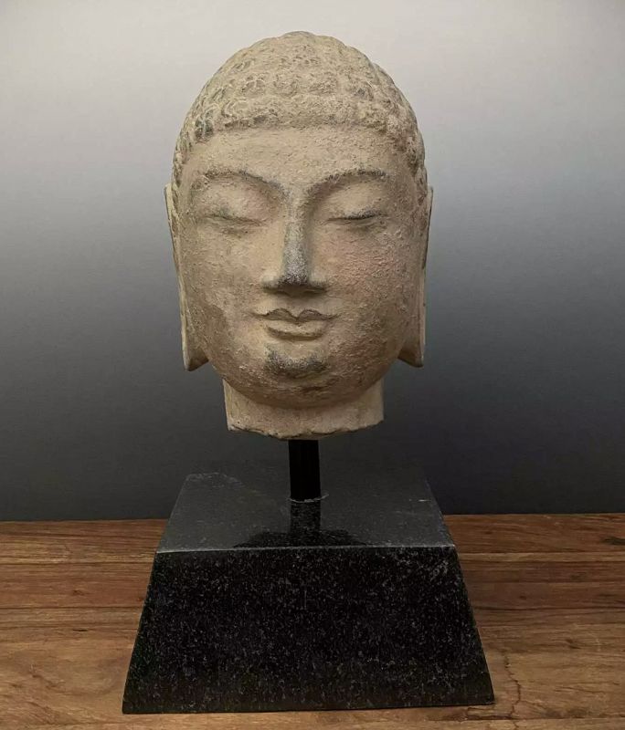 Antique Chinese Buddha Head Qing Dynasty