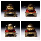 High class set of lacquered gold maki-e tea pot/tea container
