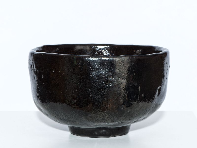 Vintage Kuro Raku Chawan tribute to The Thirteenth Raku - buy Seinyu (1887-1944)