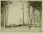 George Soper, etching, "Wood Gatherers"