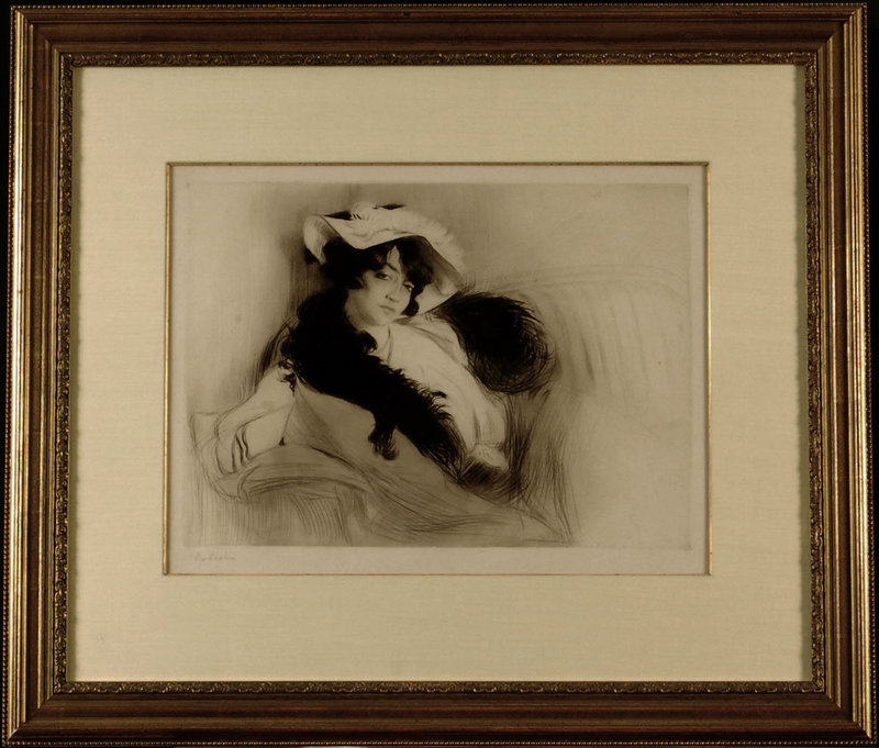 Edgar Chahine, drypoint etching, &quot;Elvira,&quot; 1906