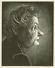 Leo Meissner, wood engraving, "Hannah"