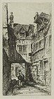 John Taylor Arms, etching, "Old Rouen," 1917
