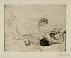 Max Libermann, etching, "Simson und Delila," 1906