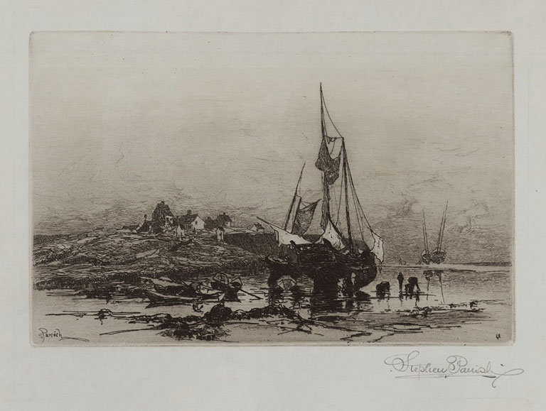 Stephen Parrish, &quot;A Fishing Hamlet- Bay of Fundy, 1882&quot;