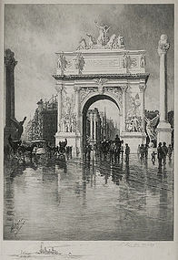 Charles Mielatz, Etching, "Dewey Triumphal Arch," 1899