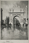 Charles Mielatz, Etching, "Dewey Triumphal Arch," 1899