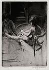 Jacques Villon, Etching, "La Pedicure" 1907