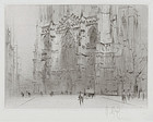 William Walcot, Etching, "York Minster-West Front" 1923