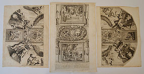 Gerard Audran, Engraving, "The Triumph of David" 1668