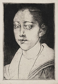 Albert Besnard, Etching, "Portrait de Petit Garcon"