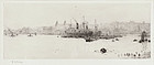 William Wyllie, Etching, "Sugar Boats off Greenwich"