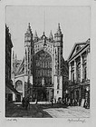 Francis Hopkinson Smith, Etching, "Bath Abbey"