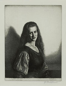 Gerald Leslie Brockhurst, etching, "Anais II" 1930
