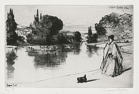 Sir Francis Seymour Haden, etching, "The Towing Path" 1864