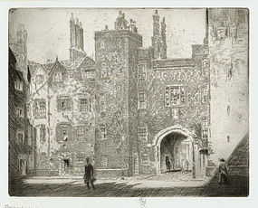 Joseph Pennell, etching, "The Great Gate, Lincoln's Inn" 1905