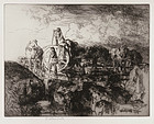 Edmund Blampied, etching, "A Jersey Vraic Cart" 1939
