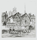 John Taylor Arms, etching, "Amiens" 1926