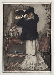 Manuel Robbe, etching, "La Parisienne" 1907