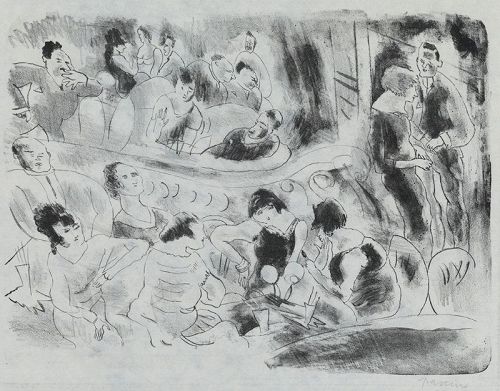 Jules Pascin, etching, "Le Music-Hall" 1926