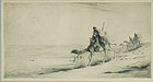 Edward Julius Detmold, etching, Bandits in the Desert, 1927