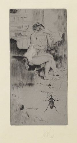 Louis Auguste Mathieu Legrand, Etching, "La Toilette" 1908