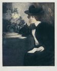 Manuel Robbe, etching, "Claudine"
