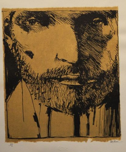 Leonard Baskin, Self Portrait, lithograph