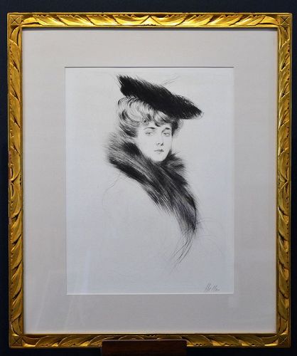 Paul Helleu etching Madame Cheruit, pencil signed