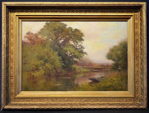 Ernest Parton painting, Near Wilford Surrey, framed, signed
