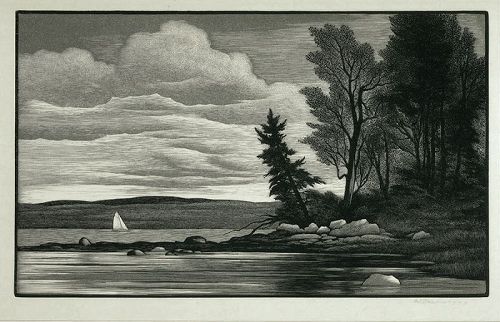 Thomas Nason, Eggemoggin Reach, wood engraving, 1940