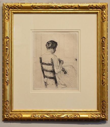 Frank Benson etching, Elisabeth, pencil signed, rare, framed