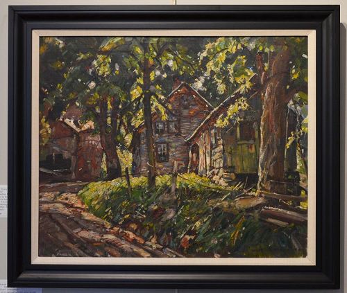 William Lester Stevens painting, Summer Farmyard, Conway, MA
