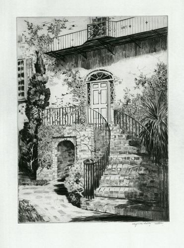 Alfred Hutty, Charleston, My Doorway on Tradd Street