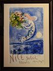 Hand signed Marc Chagall poster, Nice, Soleil Fleurs,1962