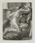John Sloan,  etching,  Nude on a Couch, pencil signed