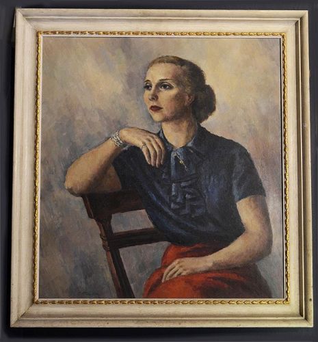 John Atherton painting, Portrait of a Woman, C. 1930's