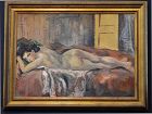 Emil Ganso, Sleeping Nude, painting,  1934