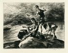 John Costigan etching, Fishermen Three, 1938