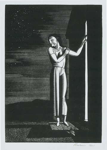 Rockwell Kent, wood engraving, Starry Night