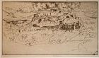 Joseph Pennell etching, Athens from Philopotes, 1913
