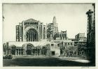 Walter Tittle etching St Bartholomews, NY, pencil signed